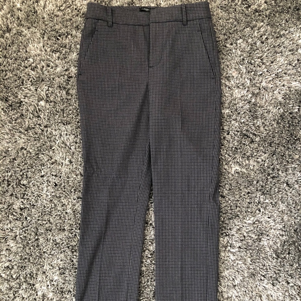 Grey and black plaid business pants